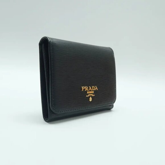 PRADA Black Leather Wallet 267-040925 - Picture 3 of 12